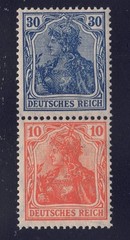 Germany – 1921 Zd-MiNr. S17, 30pf+10pf Germania, se-tenant pair, MNH