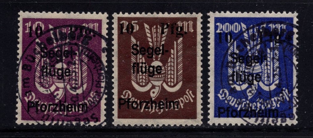 Germany 1924 Pforzheim privat air mail overprints MNH/CTO seldom