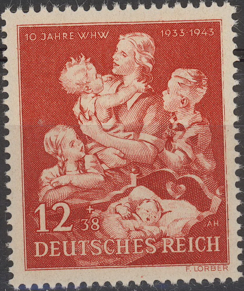 Stamp Germany Mi 859 Sc B246 1943 WW2 Fascism Winter Winter Welfare MNH