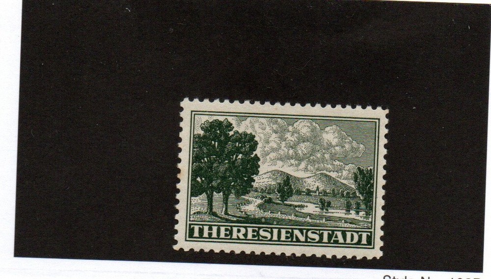 Theresienstadt 1943 stamp signed Gilbert MNH VF pencil mark on back