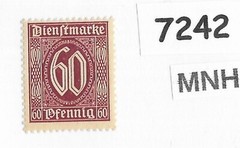 #7242 MNH Stamp Scott 09 Official Weimar Republic Germany 1920-1921