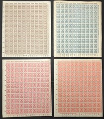 4 GERMANY INFLATION SHEETS: 500,000, 1, 5, 10 Million Marks Full Sheets MNH