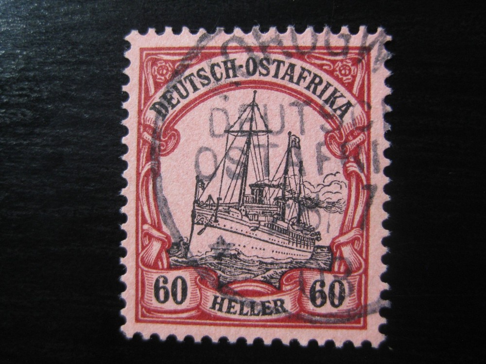 EAST AFRICA GERMAN COLONY Mi. #29 used Kaiser Yacht stamp! CV $145.00