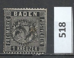1860 BADEN STAMP Used Cat. Mi#9 CV€30