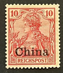 Travelstamps: Germany Offices in China Overprint Stamps Mi 17 10pf Mint MOGH