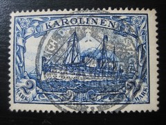 KAROLINEN GERMAN COLONY Mi. #17 used Kaiser Yacht stamp w/ KDPAg Ponape cancel!