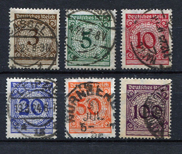 German Reich : Rentenpfennig set from 1923 – used