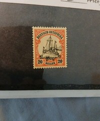 German East Africa „Yacht“ Series Stamp 20 Heller/Watermark/ VF/LH #34 !!!