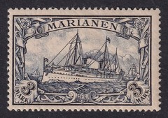 MARIANA ISLANDS 1901 Large Yacht (No Wmk) 3m Violet-Black SG 24 MH/* (CV £12)
