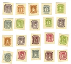 Hamburg Germany Schilling Numeral Reprint Embossed Lot 20 Imperf
