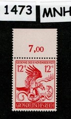 MNH stamp B289 21st anniversary Munich Putsch 1944 Third Reich Germany #1473