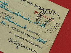 WW2 WWII Belgium Red Cross Medics receipt w stamps 1945 Rood Krius Van Belgie