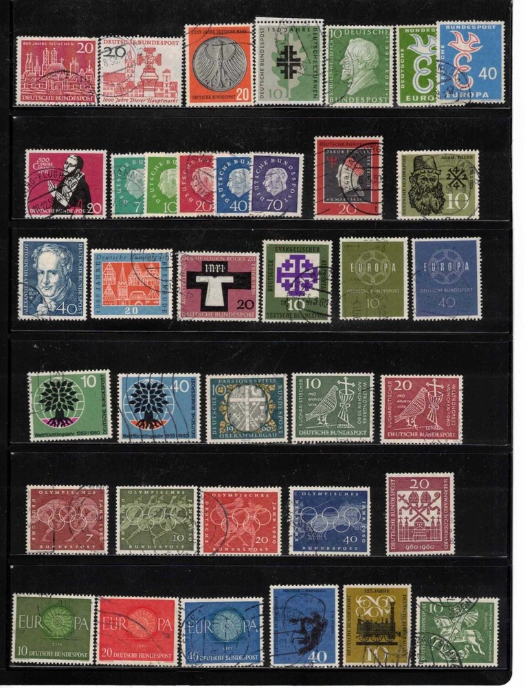 77 Germany Stamps: Scott #785-861 (Non-inclusive); 1958-63, Used/MH/MNH