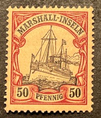 Travelstamps: GERMANY MARSHALL ISLANDS STAMPS Kaiser’s Yacht 50pf MOGLH UnWMK