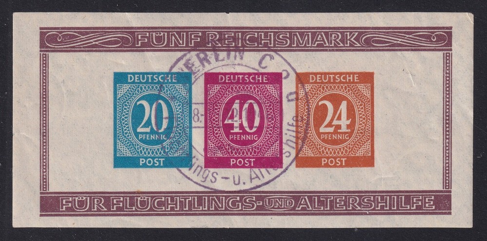GERMANY 1946 Allied Occupation Numerals Mini Sheet SG MS925ab Used (CV £325)