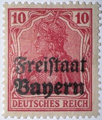Travelstamps: Germany Bayern Overprint Stamps Sc#180,10pf Mint Watermarked MOGLH