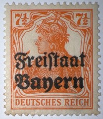 Travelstamps: Germany Bayern OP Stamps 7 1/2 Pfennig Sg 218/Sc # 179 Mint MOGH