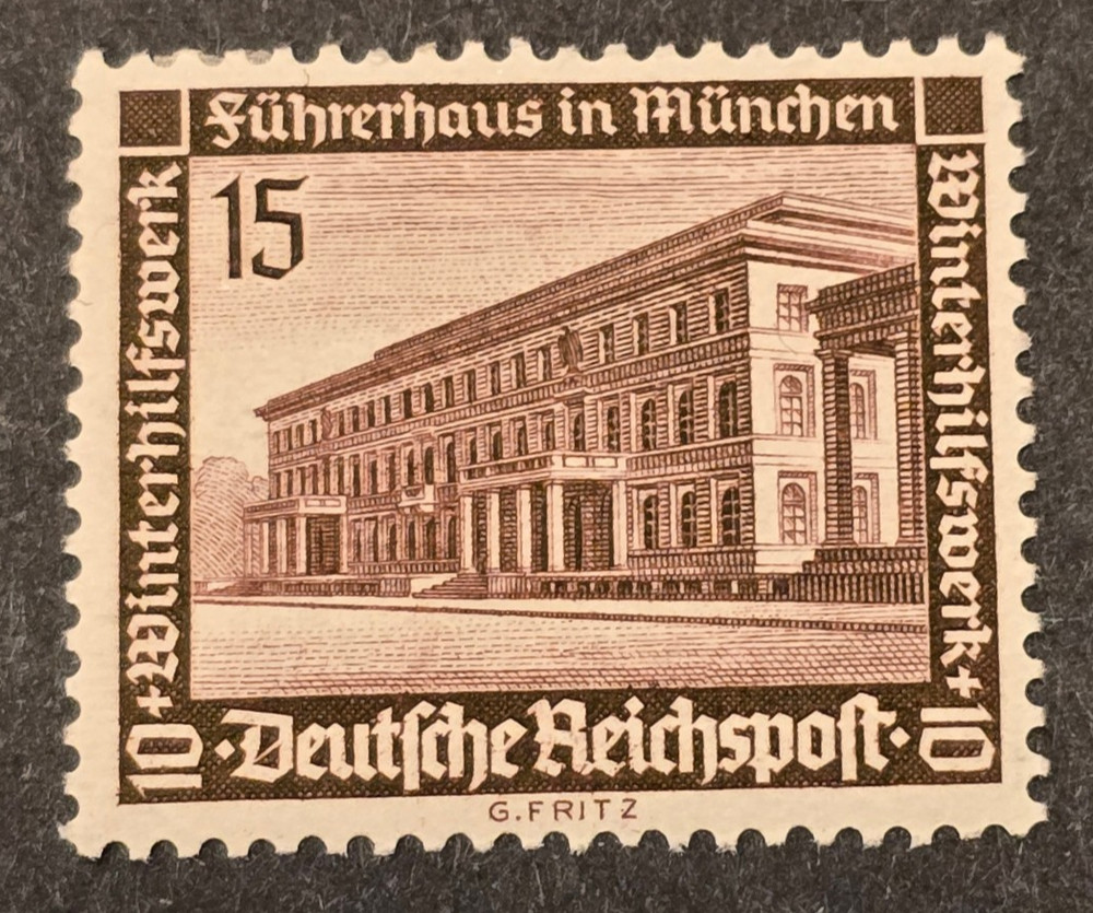 WWII German Fuhrer House 1942 WHW Winter Relief Stamp Führerhaus Munich MH