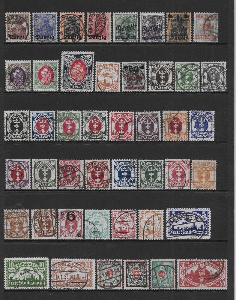 DANZIG ONE PAGE – VARIOUS USED ISSUES 1920 – 1923 (A)