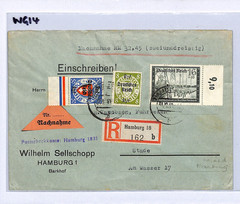 GERMANY/DANZIG Overprint WW2 Mixed Franking Cover Hamburg Reg 1940 (Poland)WG14