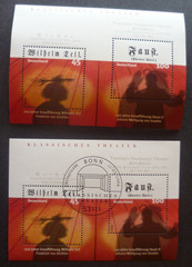 West Germany Mi.No. Block 65 **, mint condition, MNH and canceled (first day Bonn) Theatre