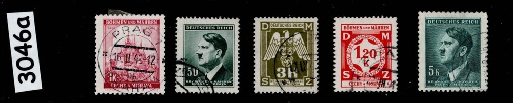 Stamps Adolf Hitler & Officials Germany Czech occupation of BaM WWII #3046a