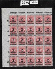 MNH Stamp block Overprint 2M over 200 Mark Sc 269 German Republic 1923 #2279