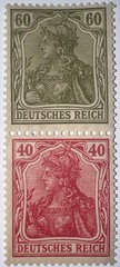 Travelstamps: 1920 DEUTSCHES REICH #23/25 Germania booklet stamp pair! MNH