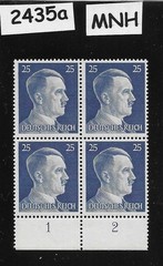 MNH stamp block 1941 Adolf Hitler PF25 Sc 518 Third Reich era Germany #2435a