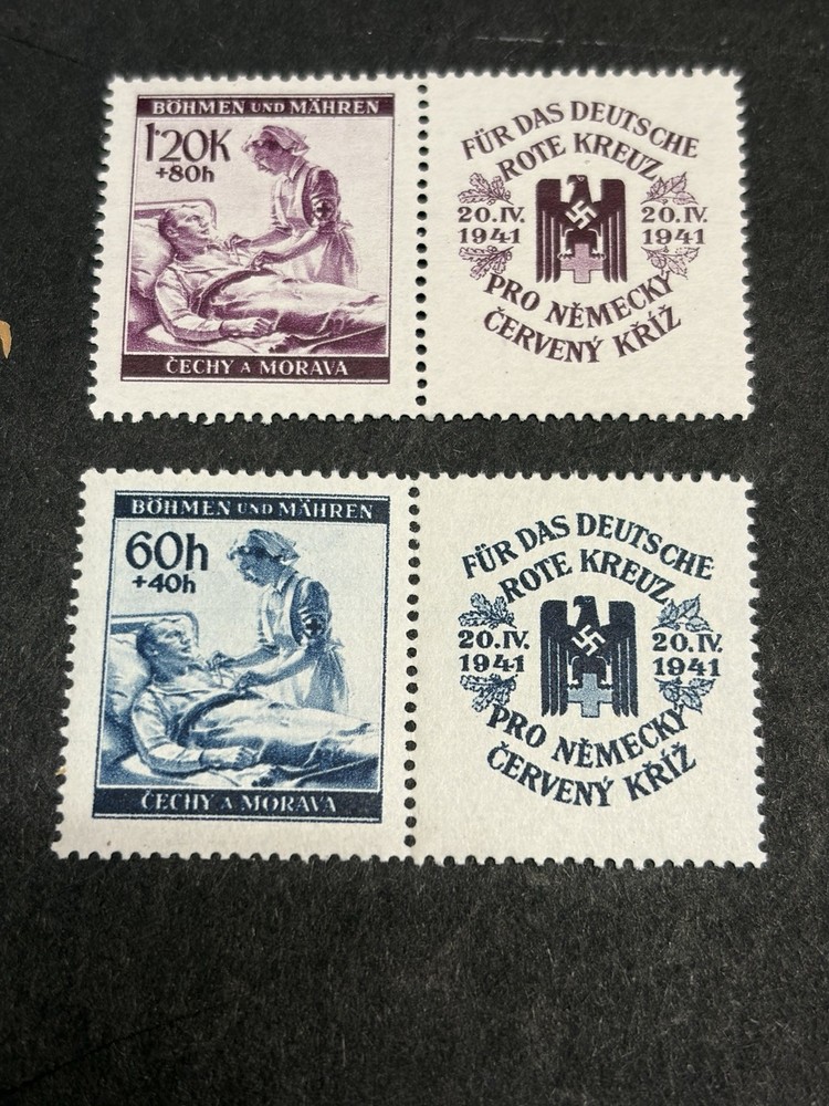 Bohemia and Moravia Stamps 1941 ‘German Red Cross ‚ Semi-postal Reich MNH