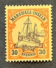 Travelstamps: GERMANY MARSHALL ISLANDS STAMPS Kaiser’s Yacht Mint OG LH UNWMK 30
