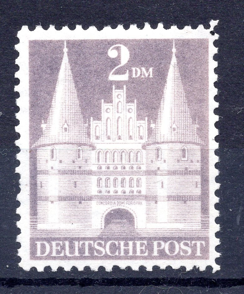 Allied Occupation, 1948 Buildings, 1 Mark, Mi. 98 II Y B, MNH, 7 steps, 11:11