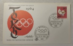 Germany 1964, Toyko Olympics First Day Cover, 10/10/64 Bonn, Germany, FREE SHIP!