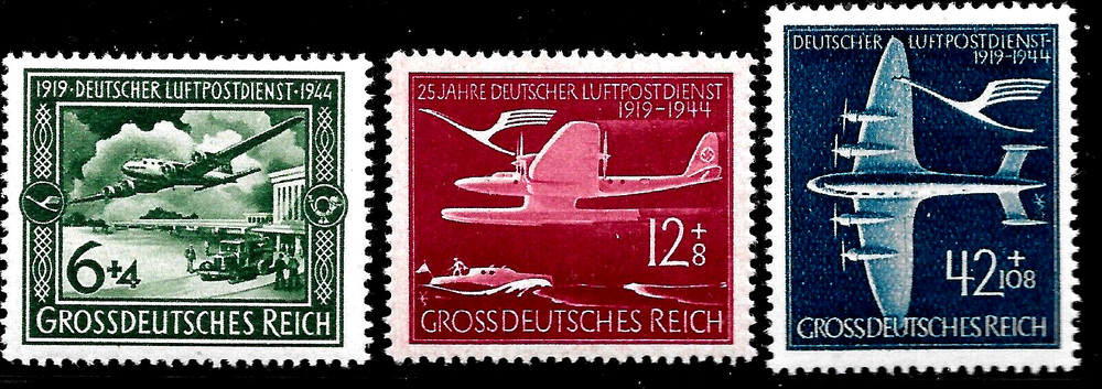 1944 Germany Mi 866-868 CHARITY SEMI-POSTAL Airplane MNH**OG VF