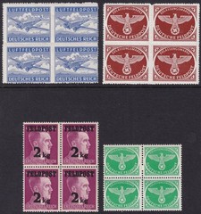 Stamp Germany Feldpost Blocks Mi 1-4B Sc MC1-4 1942 WW2 Military Set MNH
