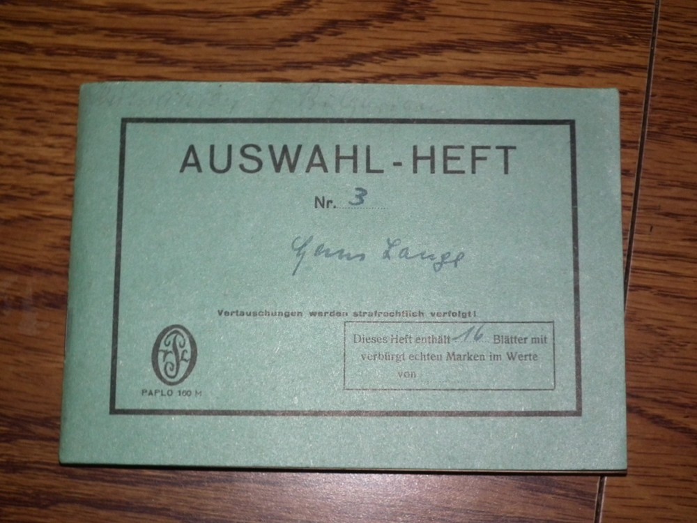 Auswahl-Heft German (Deutsches) Reich Stamps Book 3 from Romania/Bulgaria