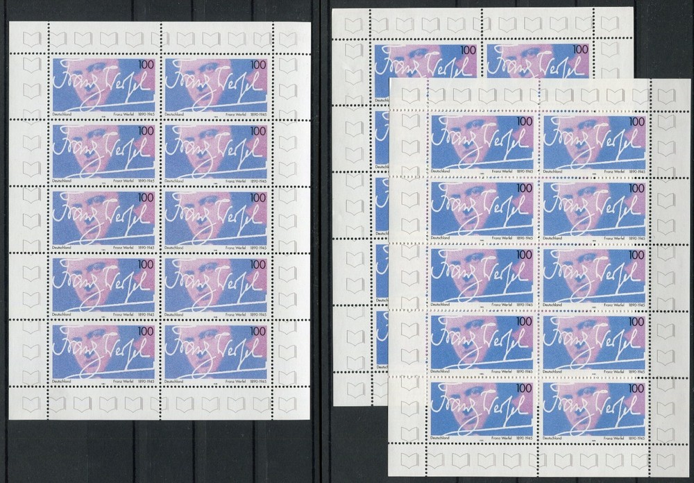 Franz Werfel Booklet No. 1813 MNH 30 x, 3 x Mini Sheet KB 1995 Germany