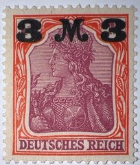 Travelstamps: 1920-1921 Germany Deutsches Reich 3 Mark on 3 Mark OVP STAMP MNH