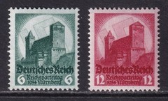 GERMANY 1934 Nuremberg Castle set of 2 SG 543-544 MH/* (CV £11)