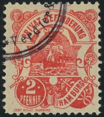 Hamburg Private Local Post Shipping Label Letter Delivery 2pf Postage Germany