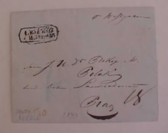 GERMAN SAXONY LEIPZIG 1843 B/S PRAG PICTORIAL CANCEL