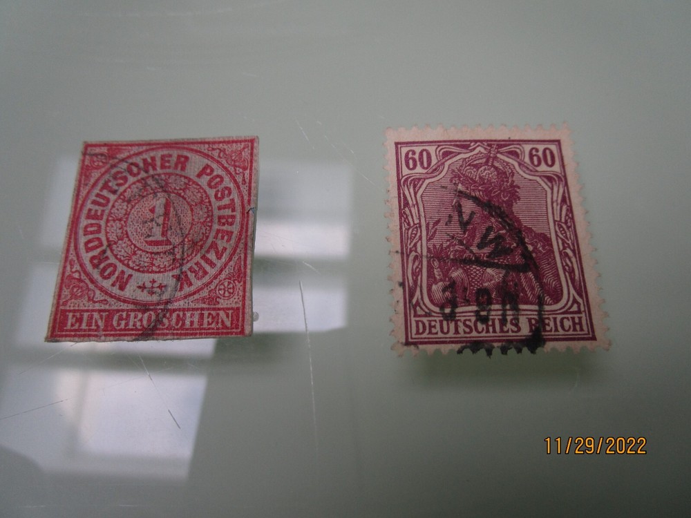 2 EARLY GERMAN STAMPS