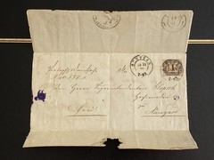 1870 Prussia DOUBLE USED Official Wrapper STETTIN NAUGARD NOWOGARD North German