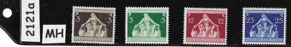 MH Stamp set Sc 473-476 Mother and Children 1936 Third Reich Germany #2121a