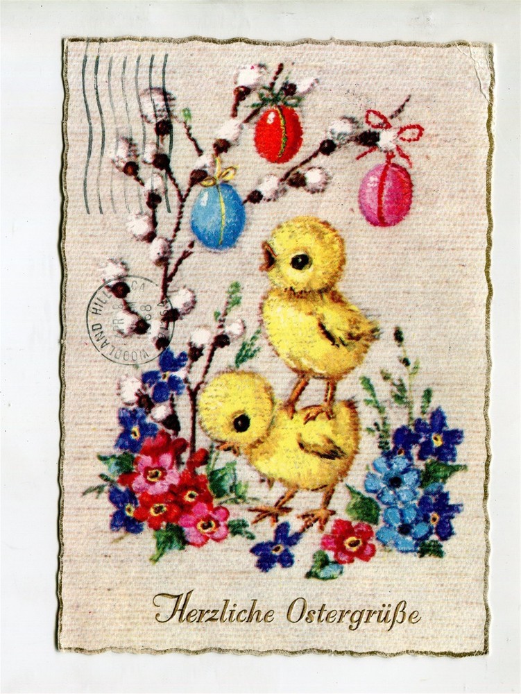 Germany Postcard Small Christmas Chicks Airmail