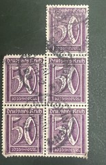Germany Deutsches Reich Used Stamp Collection 50 15 30 Orange Green Purple