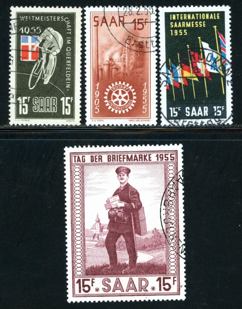 Stamps Saar, Scott # 253, 254, 255 and 256 used