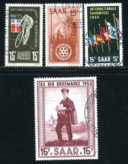 Stamps Saar, Scott # 253, 254, 255 and 256 used