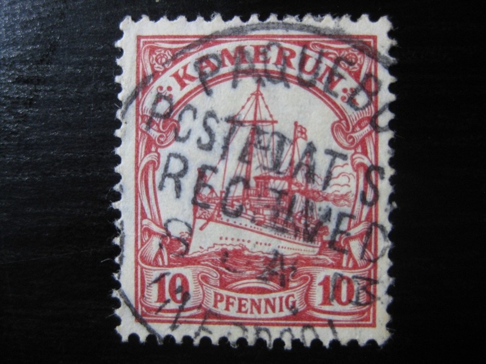 KAMERUN GERMAN COLONY nice Kaiser Yacht stamp w/ „Paquebot Posted At Sea“ cancel