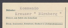 Germany, 1938 Postal Card, Kommando Kreuzer Nürnberg, Kriegsmarine Nr. 33 11